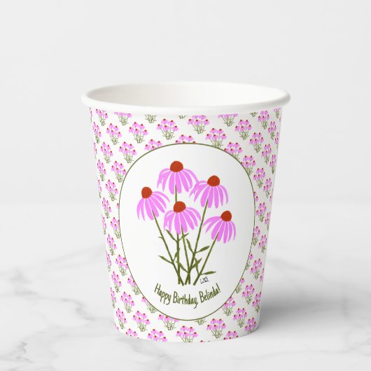 Lila Cornblumen Pappbecher (Rückseite)