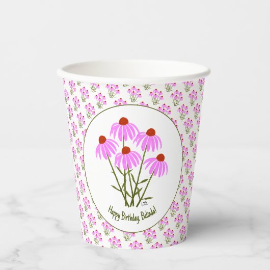 Lila Cornblumen Pappbecher (Vorderseite)