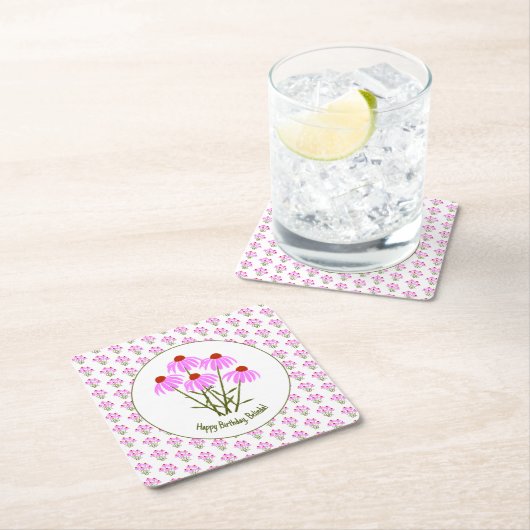 Lila Cornblumen Rechteckiger Pappuntersetzer (Vor Ort)