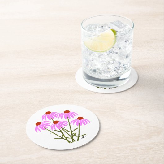 Lila Cornblumen Runder Pappuntersetzer (Vor Ort)