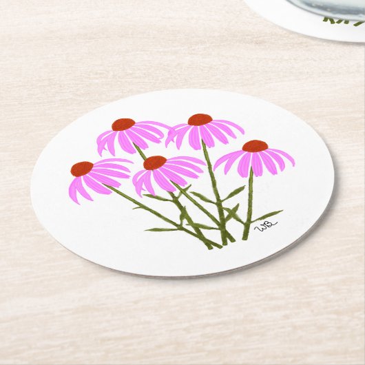 Lila Cornblumen Runder Pappuntersetzer (Angewinkelt)