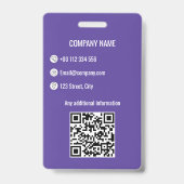 Lila Corporate ID-Abzeichen Ausweis (Rückseite)