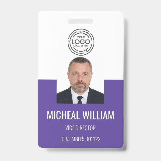 Lila Corporate ID-Abzeichen Ausweis (Vorderseite)