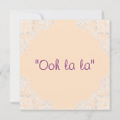 Lila Corset & White Lace Lingerie Brautparty Einladung (Rückseite)