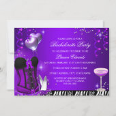 Lila Corset Zebra Junggeselinnen-Abschied Invite Einladung (Vorderseite)