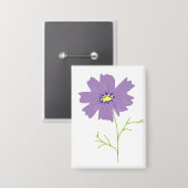 Lila Cosmos-Blumen-Botanik-Geschenk Button (Vorderseite/Rückseite)