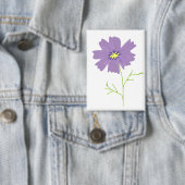 Lila Cosmos-Blumen-Botanik-Geschenk Button (Insitu)