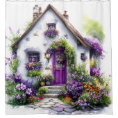 Lila Cottage-Garten-Duschvorhang Duschvorhang (Vorderseite)