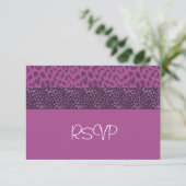 Lila Cougar Pattern UAWG RSVP Karte (Stehend Vorderseite)