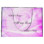 Lila Country Chic Gedicht Große Geschenktüte (Rückseite)