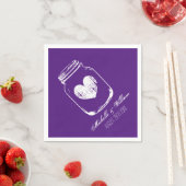 Lila Country chic Maurer Glas Hochzeitsnapkins Serviette (Beispiel)