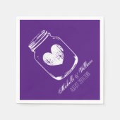 Lila Country chic Maurer Glas Hochzeitsnapkins Serviette (Vorderseite)