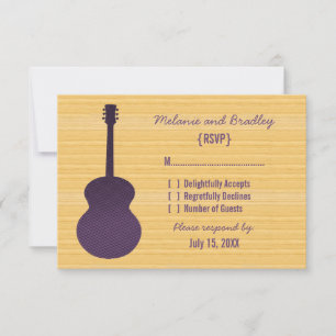 Lila Country Guitar Response Card RSVP Karte