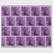 Lila Cowboy Boot mit Rose Sie sind besonders Geschenkpapier (Flach)