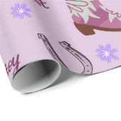 Lila Cowboy Wild West Muster  Geschenkpapier (Rolleneckpunkt)