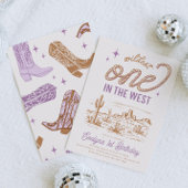 Lila Cowgirl Erstgeburt Einladung
