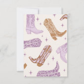 Lila Cowgirl Geburtstagsparty Dankeschön Karte (Rückseite)