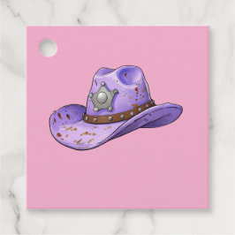 Lila Cowgirl Hat Pink Hintergrund Geschenkanhänger