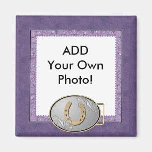 Lila Cowgirlbandana-Foto-Magnet Magnet