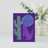 Lila Coyote Wolf Farbenfrohe Südwestgestaltung Postkarte (Stehend Vorderseite)