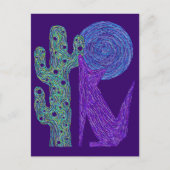 Lila Coyote Wolf Farbenfrohe Südwestgestaltung Postkarte (Vorderseite)