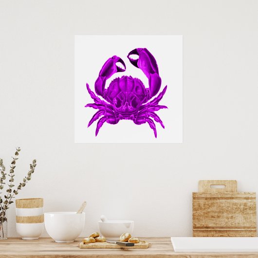 Lila Crab Beach House Poster (Küche)