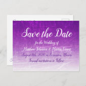 Lila Crackeln Personalisiert Save the Date Postkar Postkarte (Vorne/Hinten)