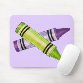 Lila Crayon Artist Art Teacher School Mousepad (Mit Mouse)