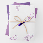 Lila Crayon Geschenkpapier Set (Beispiel)