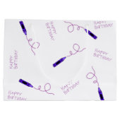 Lila Crayon Große Geschenktüte (Rückseite)