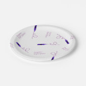 Lila Crayon Pappteller (Schrägansicht)