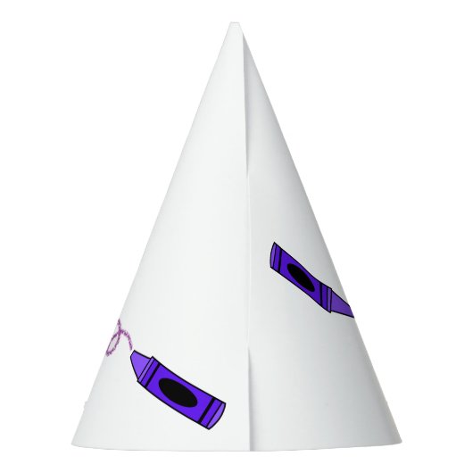 Lila Crayon Partyhütchen (Rückseite)