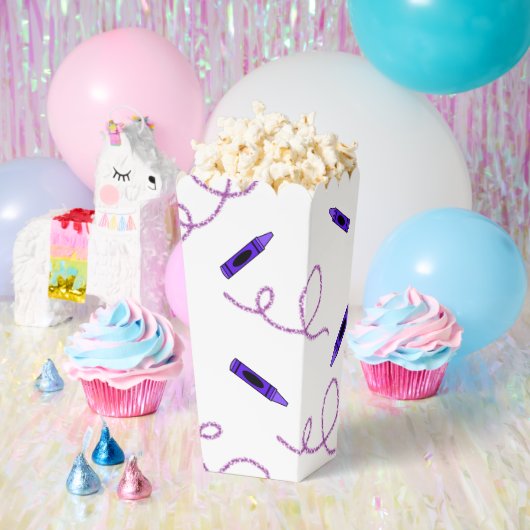 Lila Crayon Popcorn Boxen Geschenkschachtel (Party)