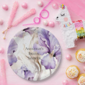 Lila Cream Iris Floral Brautparty Pappteller (Party)