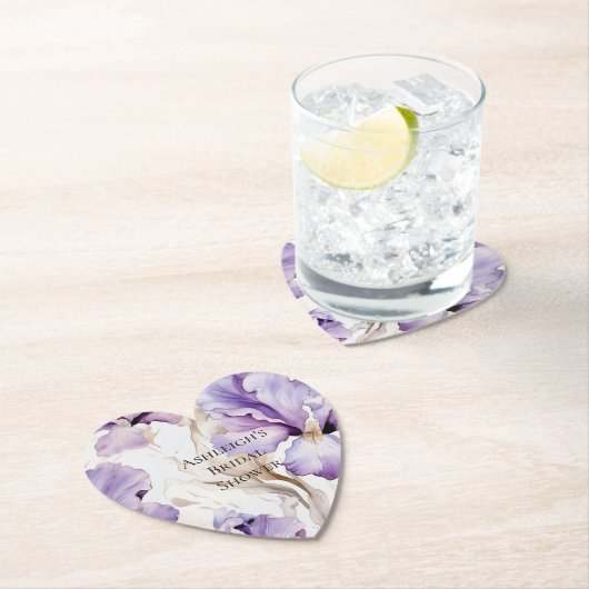 Lila Cream Iris Floral Brautparty Untersetzer (Vor Ort)