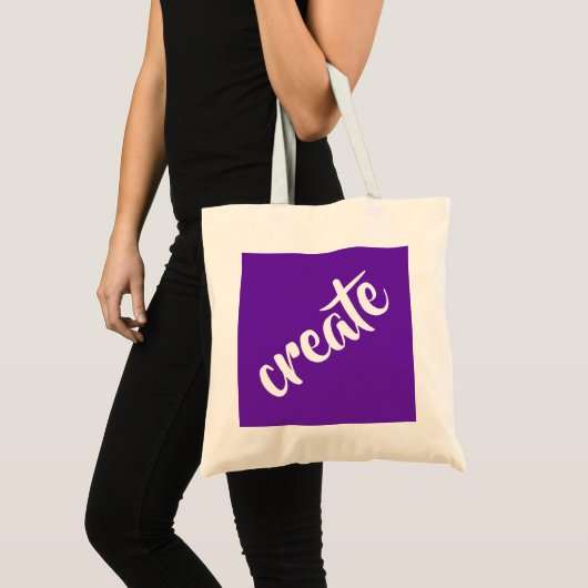 Lila "Create" Tote Bag Tragetasche (Vorderseite (Produkt))