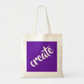 Lila "Create" Tote Bag Tragetasche (Vorne)