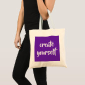 Lila "Create You self"-Tote-Tasche Tragetasche (Vorderseite (Produkt))