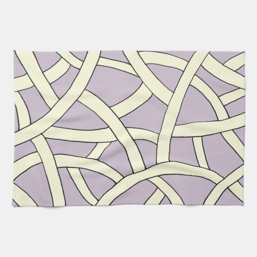 Lila Creme aus Streifen Handtuch (Horizontal)