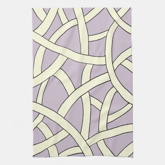 Lila Creme aus Streifen Handtuch (Vertikal)