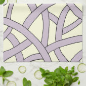 Lila Creme aus Streifen Küchentuch (Gefaltet)