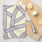 Lila Creme aus Streifen Küchentuch (Viertel Falte)