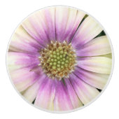 Lila-Creme-Blume Keramikknauf (Vorderseite)