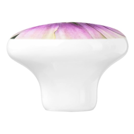 Lila-Creme-Blume Keramikknauf (Seitenansicht)
