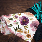 Lila Creme Blush Pink Aquarellblume Krawatte