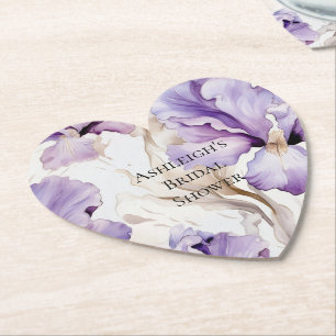 Lila Creme Iris Blumen Hochzeitsdusche   Untersetzer