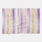 Lila Creme Iris Streifen Geschirrtuch (Horizontal)