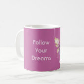 Lila Creme Rosa Gold Fee Kaffeetasse (Vorderseite Links)