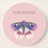 Lila Creme Rosa Schmetterling Getränkeuntersetzer (Vorne)