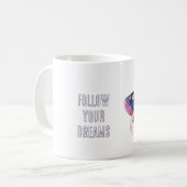 Lila Creme Rosa Schmetterling Kaffeetasse (Vorderseite Links)